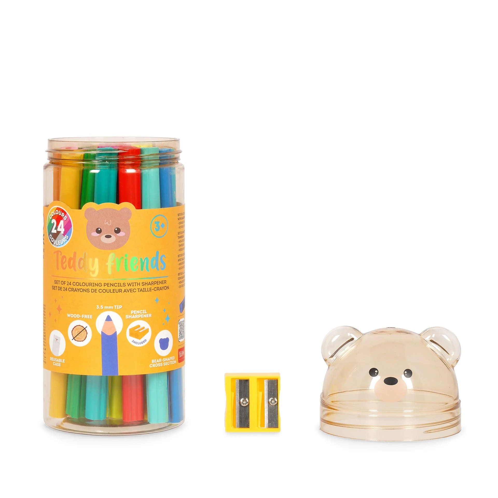 24 kleurpotloden met slijper - Teddy Friends Teddy Bear - Image 6