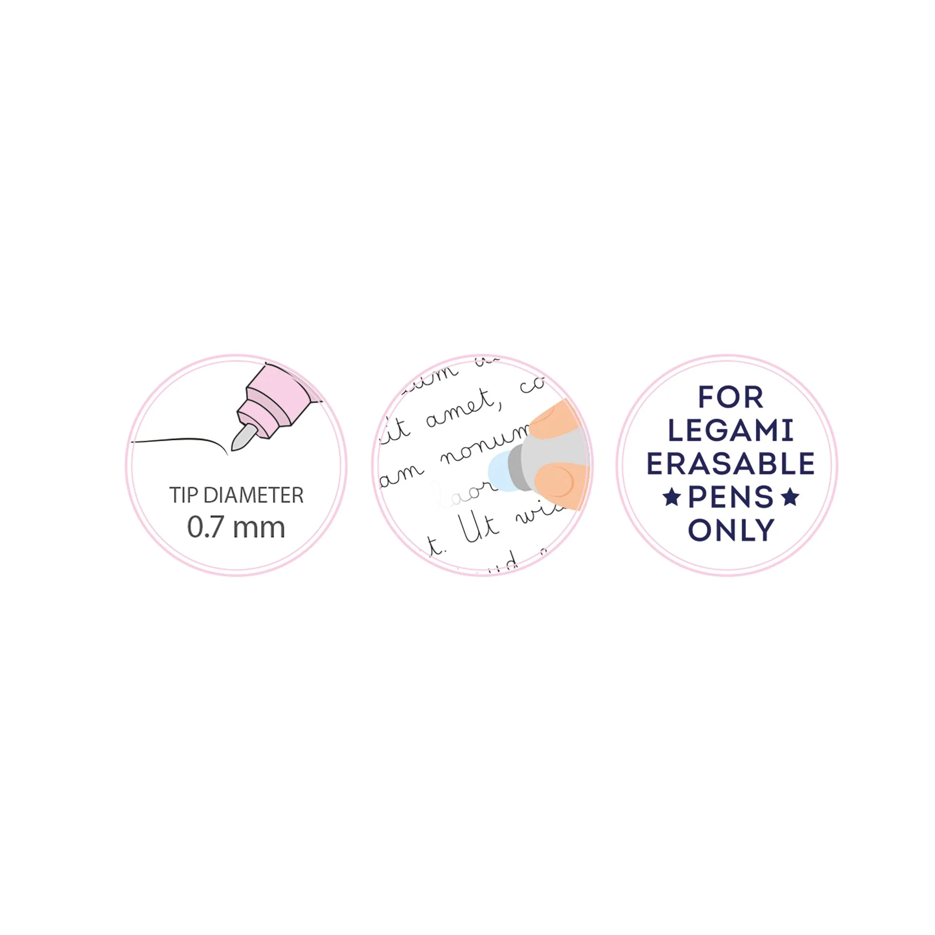 Navulling voor Legami pennen Erasable Gel Pen Refills Black - set van 3 - Image 3