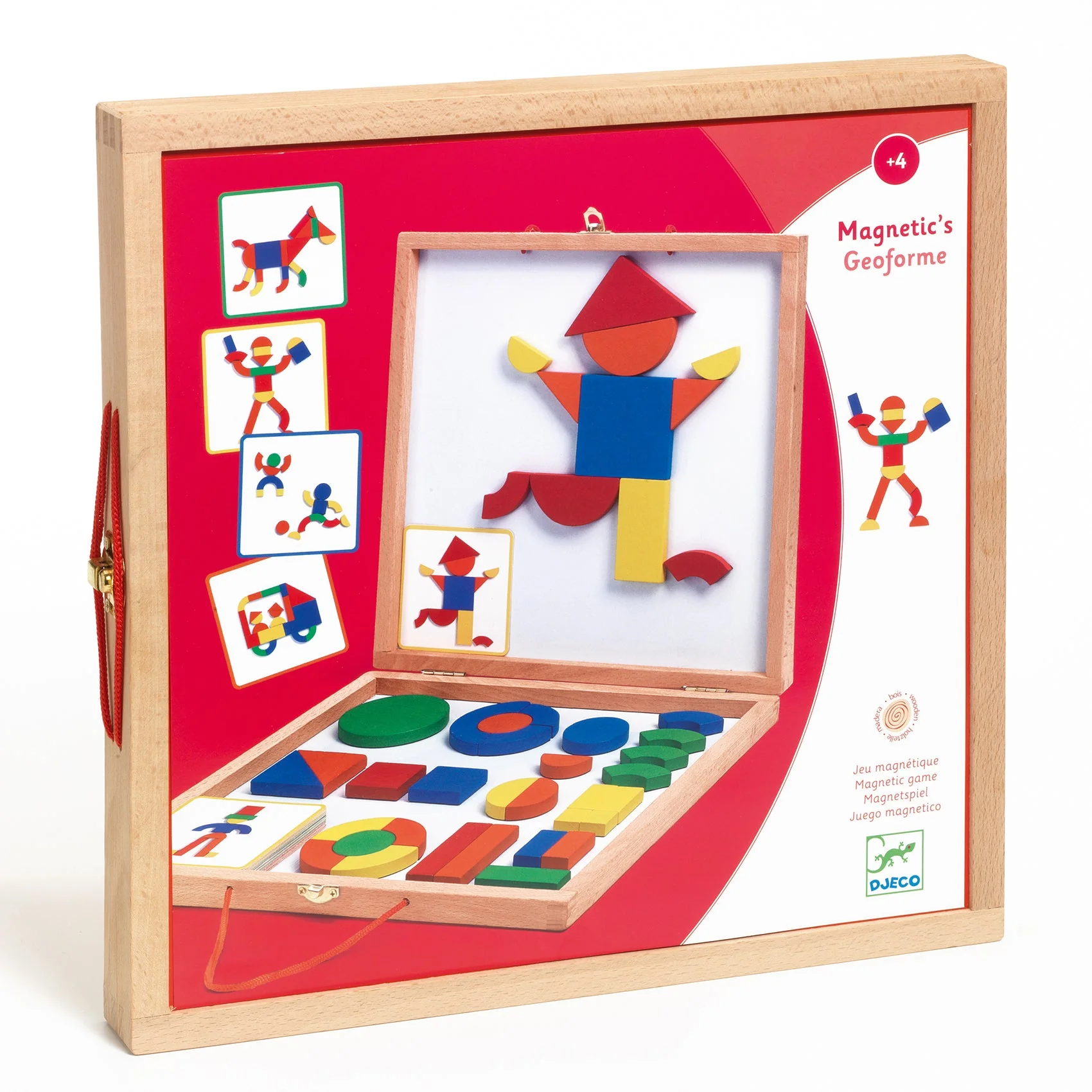 Geometrische houten magneten in koffertje Géoforme - set van 42 - Image 2