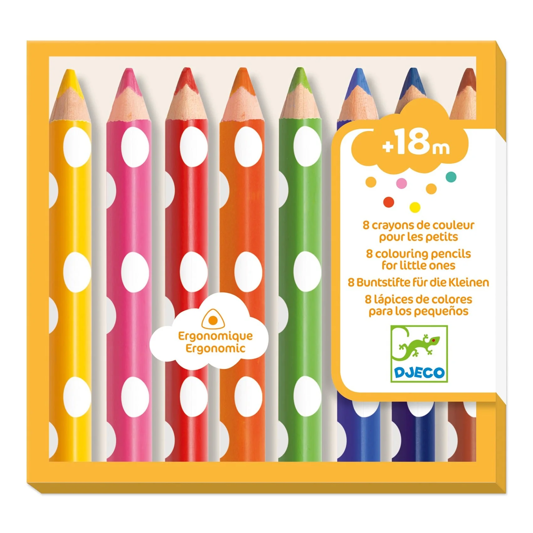 Ergonomische eerste kleurpotloden - set van 8