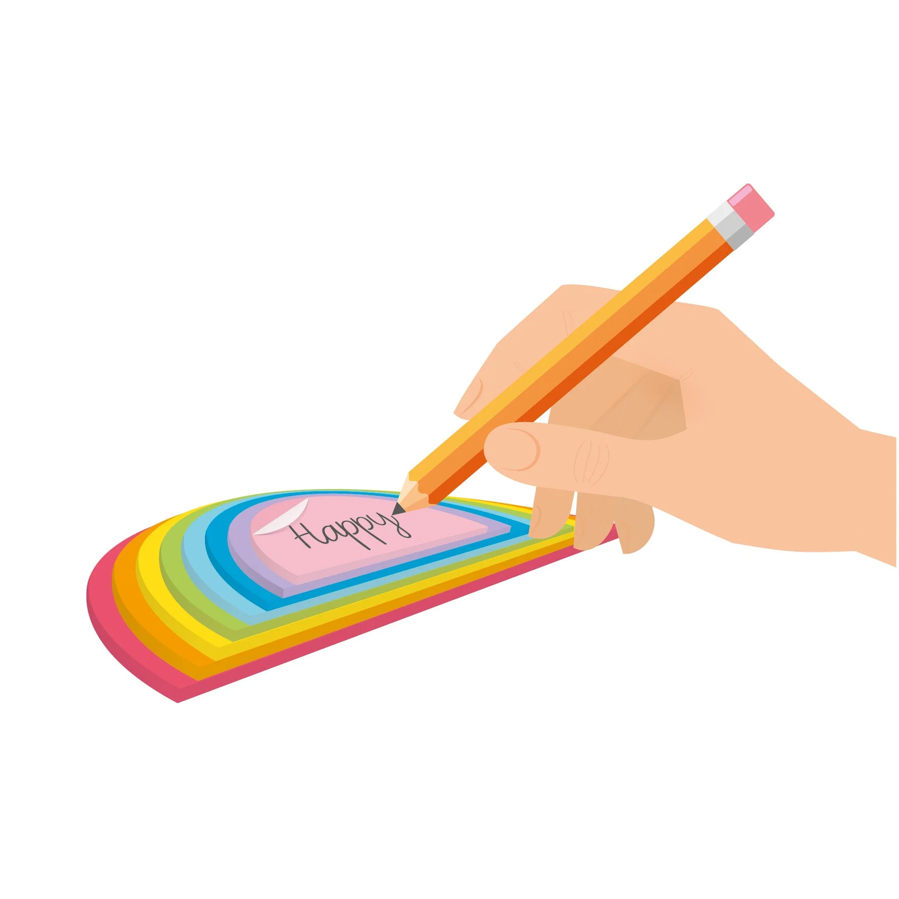 Adhesive Notepad - Rainbow Thoughts - Rainbow - Image 2