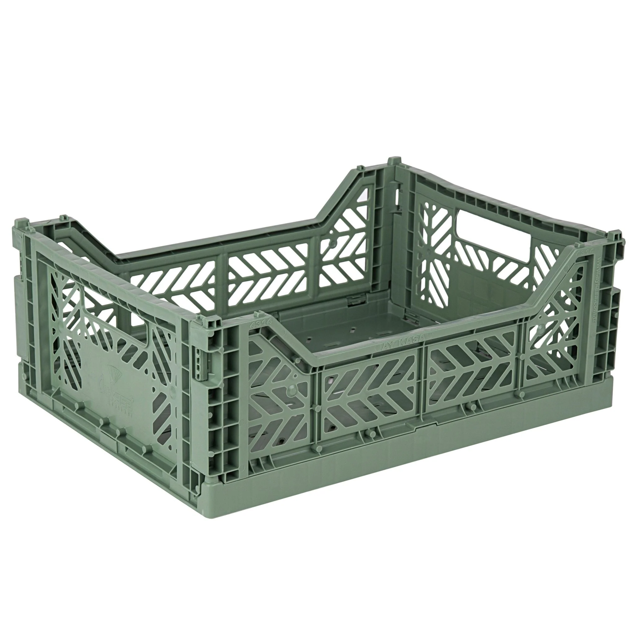 Opvouwbaar kratje Midibox Foldable Crate Almond Green - 40 x 30 x 15 cm - Image 3