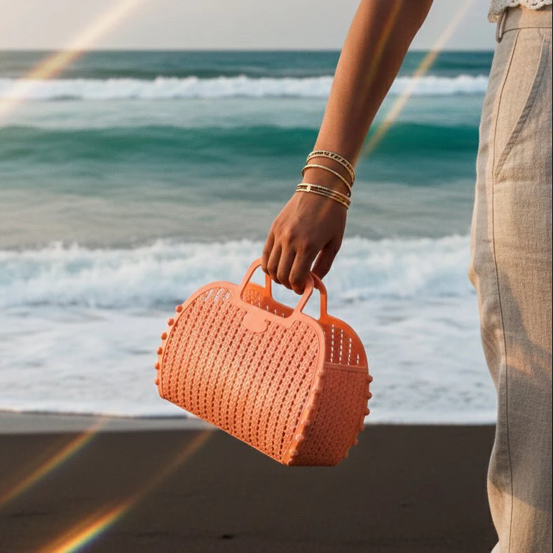 Aykasa Mandje Mini Foldable Bag - Salmon Pink - Image 2