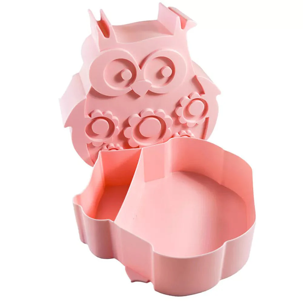 Brooddoos met 2 vakjes - Owl Light Pink - Image 3