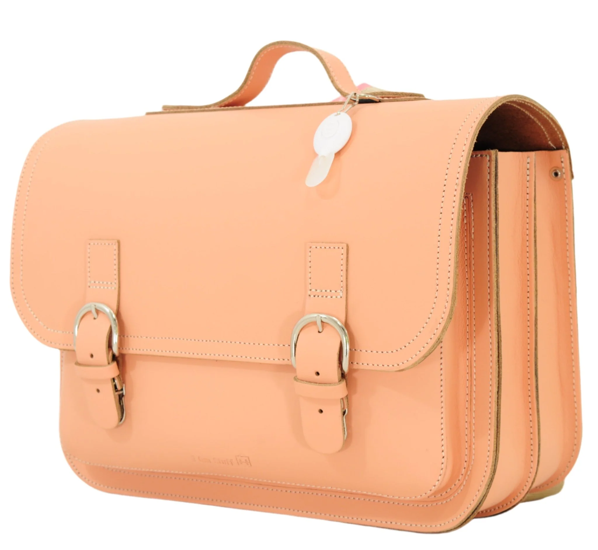 Lederen boekentas Classic Peach - Image 3