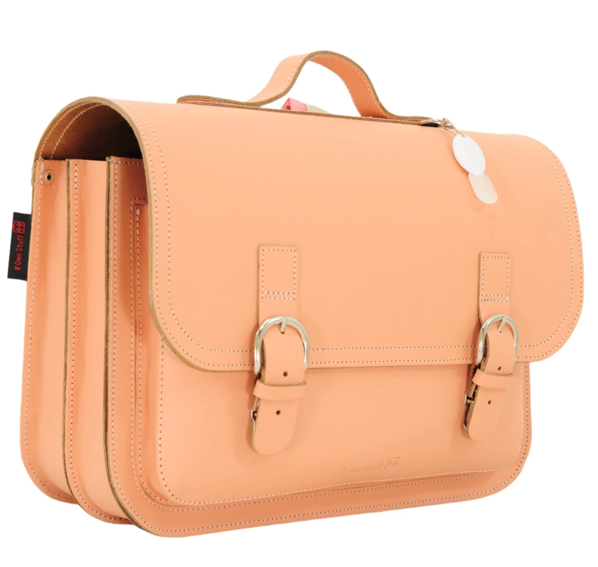 Lederen boekentas Classic Peach - Image 6