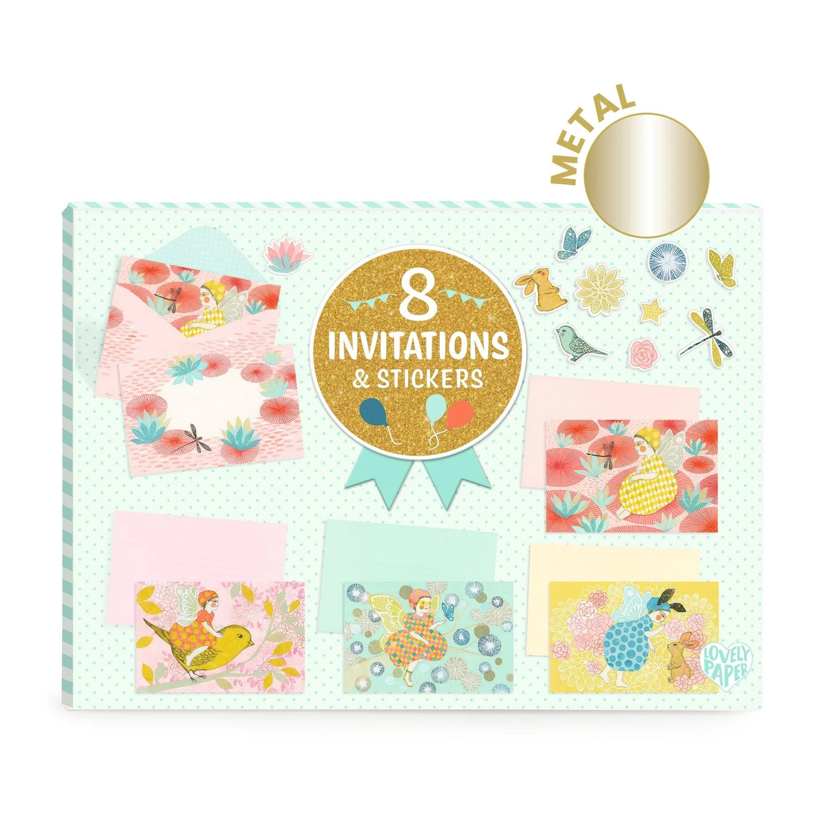 Set van 8 feestuitnodigingen - Feeën voor één dag - Image 4