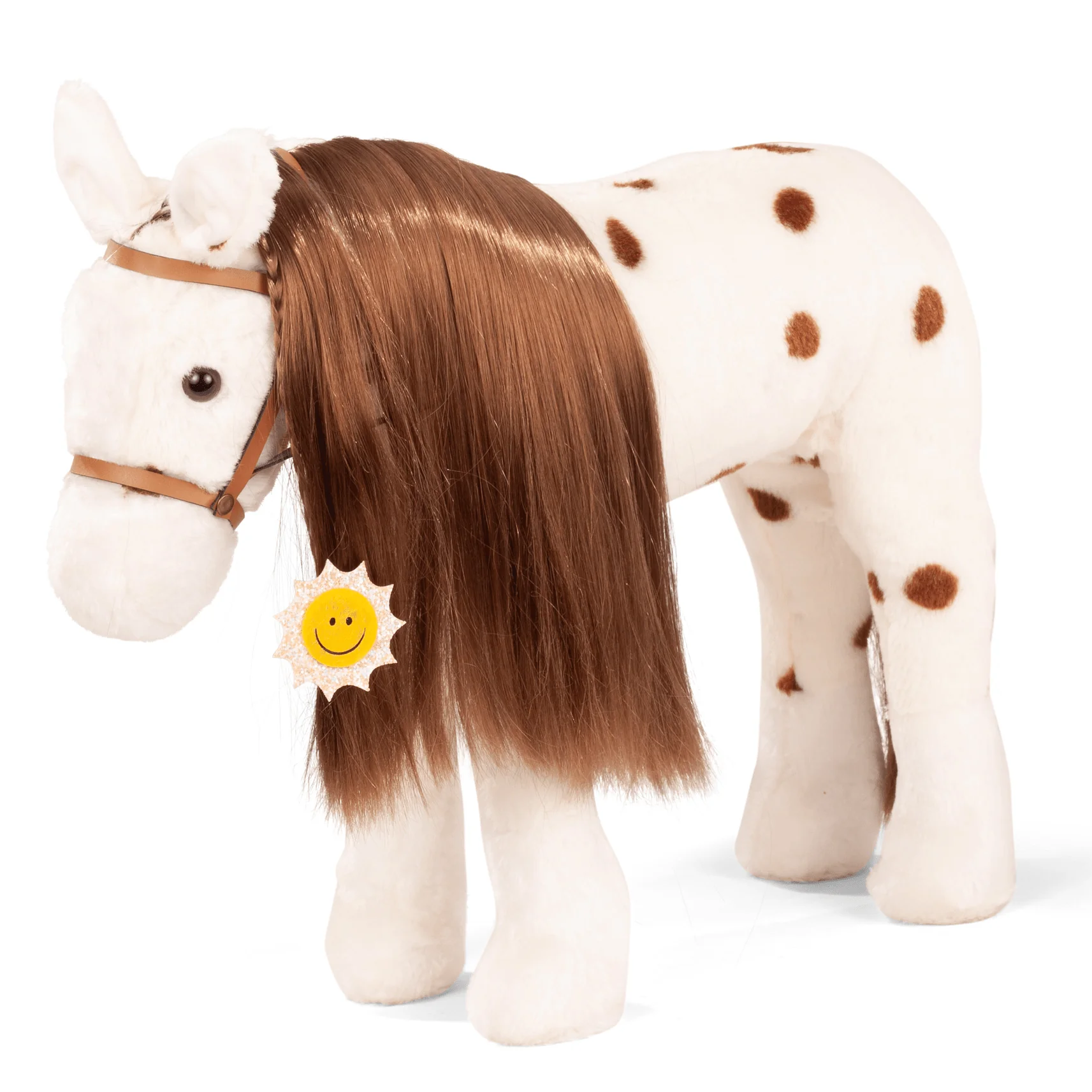 Boutique wit bruin gevlekt paard Kämmpferd Dotty - 37 cm