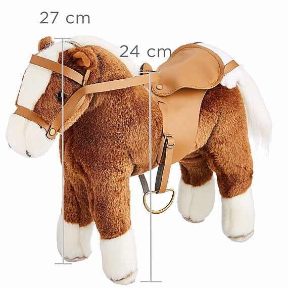 Bruin paard met zadel en teugel Boutique Springpaard - 27 cm - Image 4