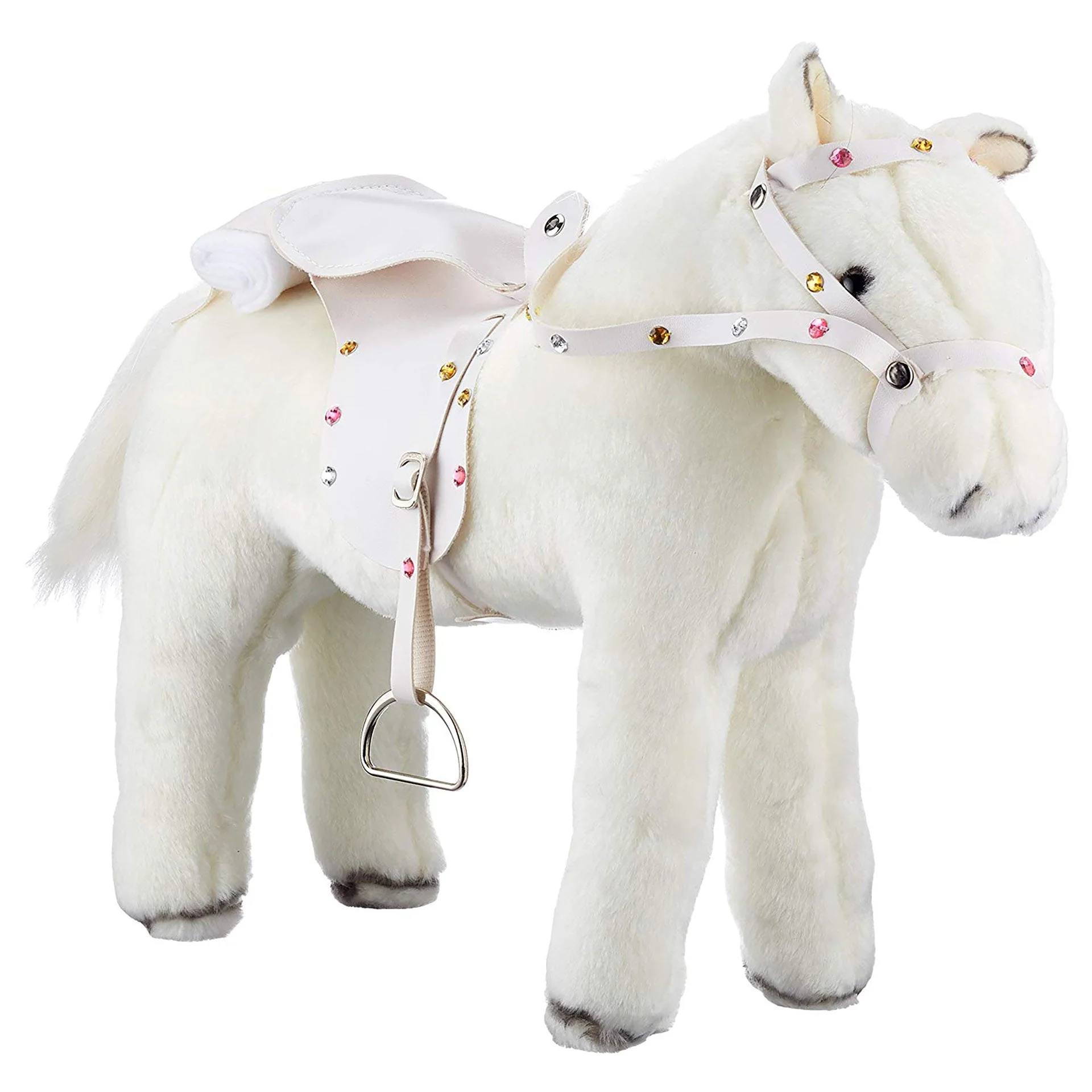 Wit paard Weisser Blitz met geluid, zadel en teugel - 27 cm - Image 3