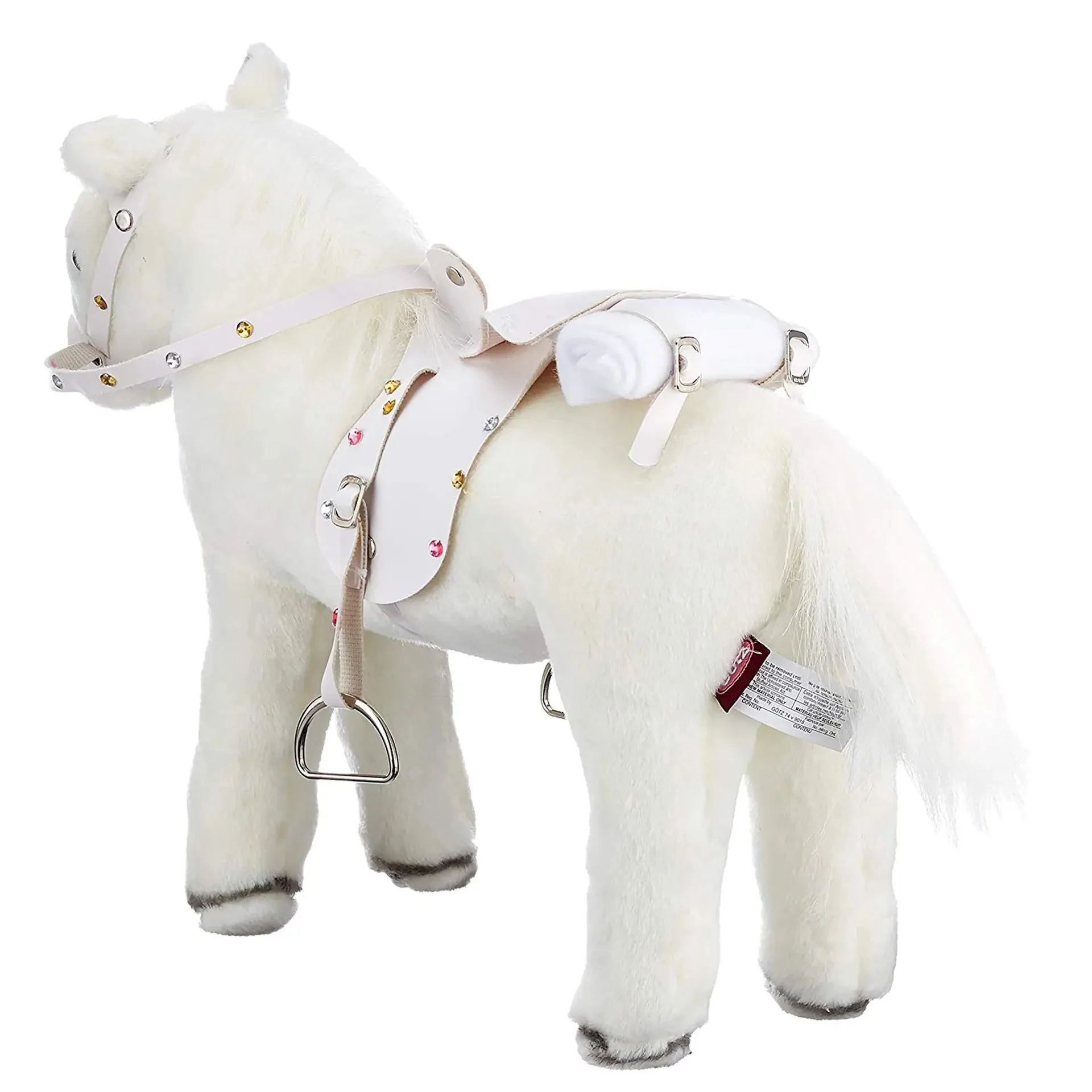 Wit paard Weisser Blitz met geluid, zadel en teugel - 27 cm - Image 4