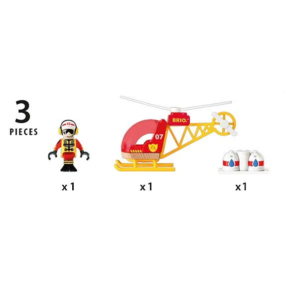Speelset Brandweer Helikopter met 1 figuurtje - Image 7