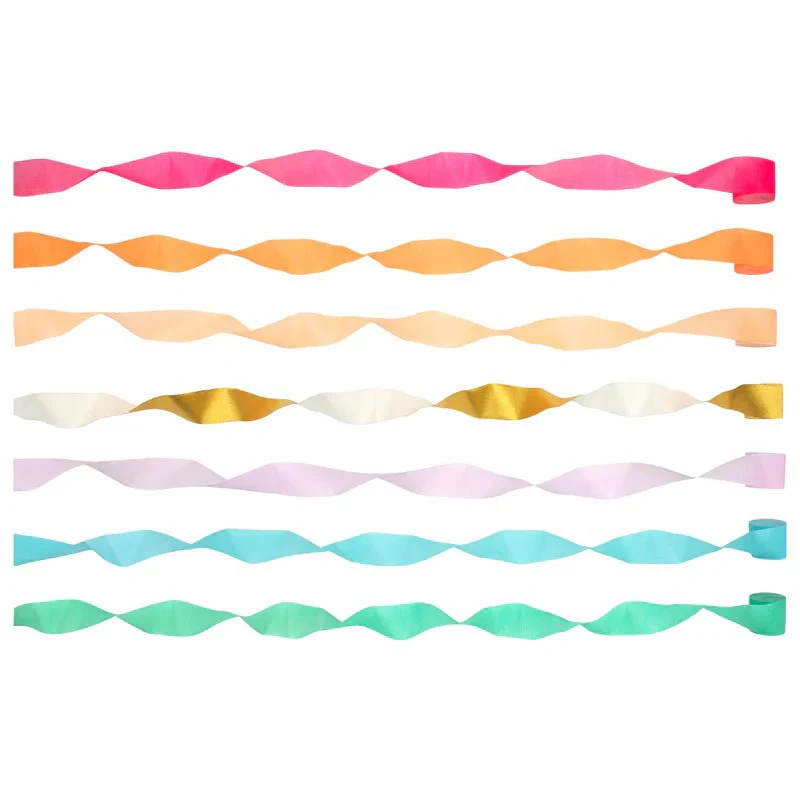 Slingers Bright Crepe Paper Streamers - set van 7 - Image 3
