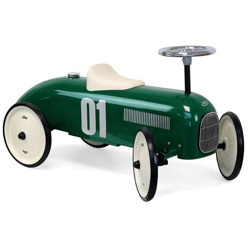 Metalen loopwagen British Green Vintage Car