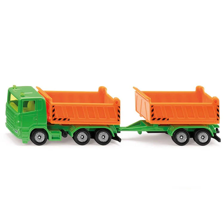 Vrachtwagen met kiepbak en kipperaanhanger