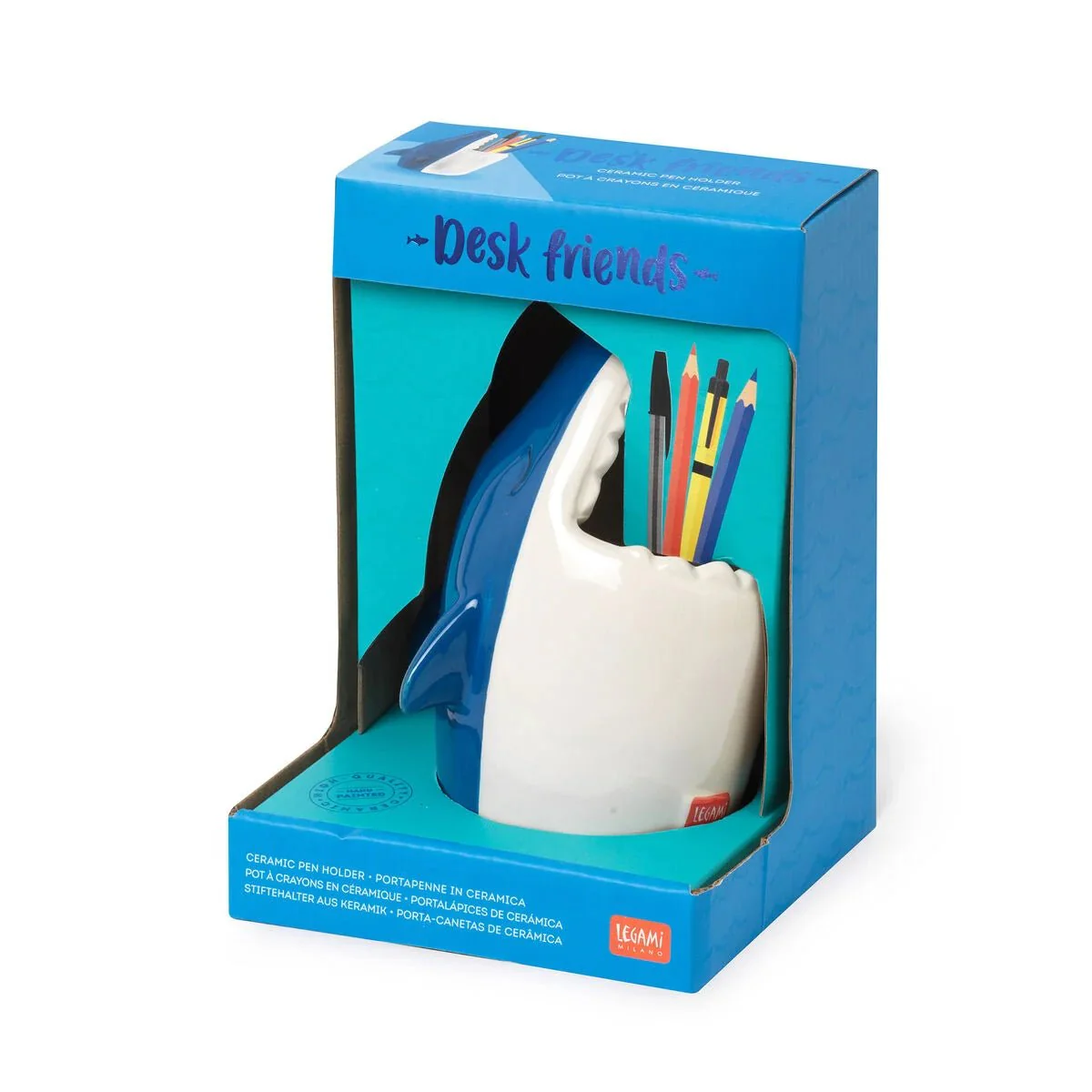 Ceramic Pen Holder - Desk Friends Shark - Image 4