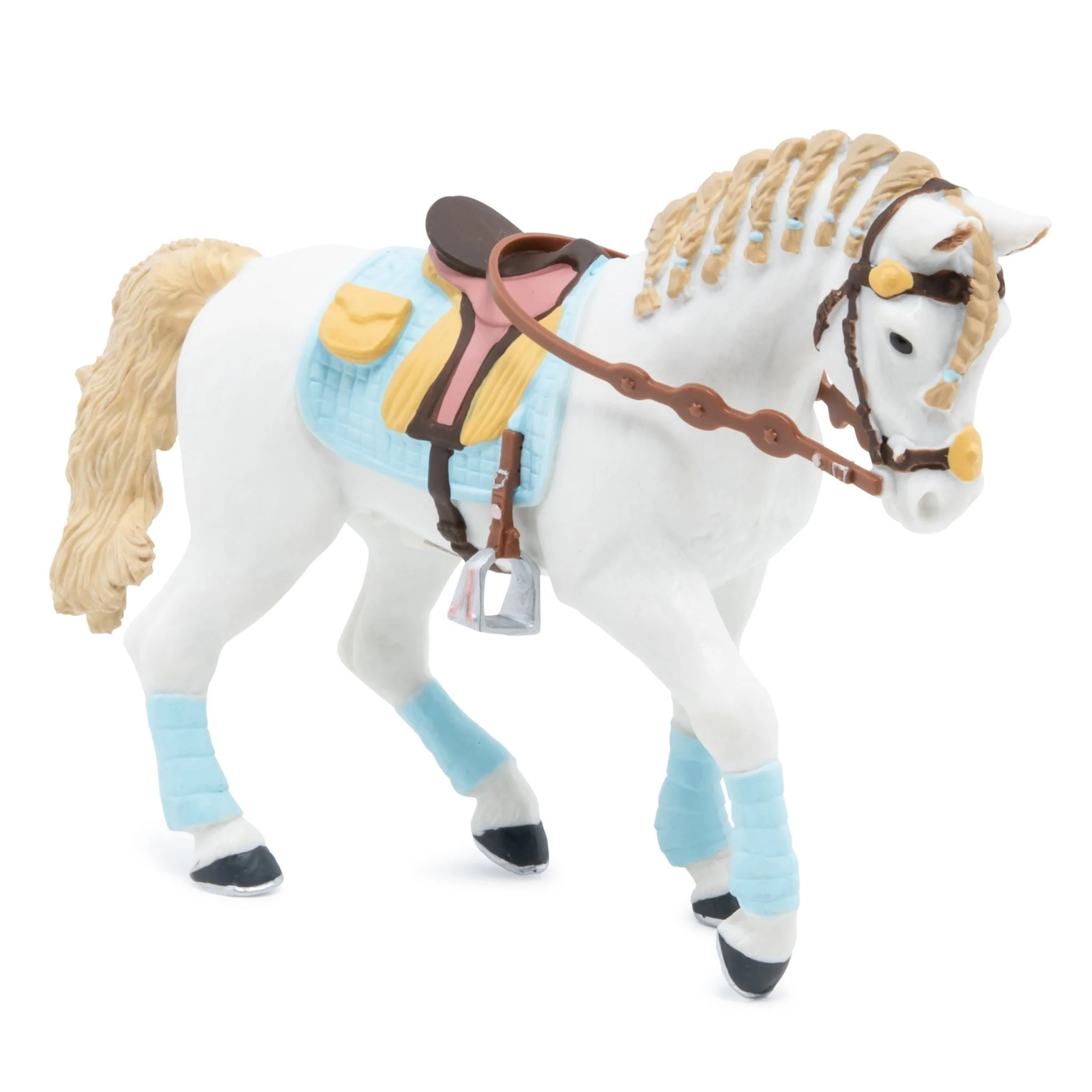 Witte paard Blauwe Fashion