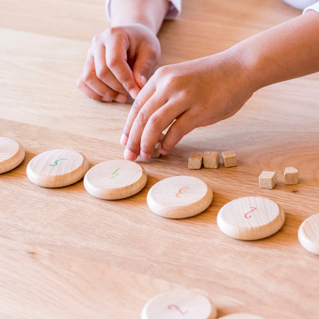 Houten munten Coins to count - set van 60 - Image 4
