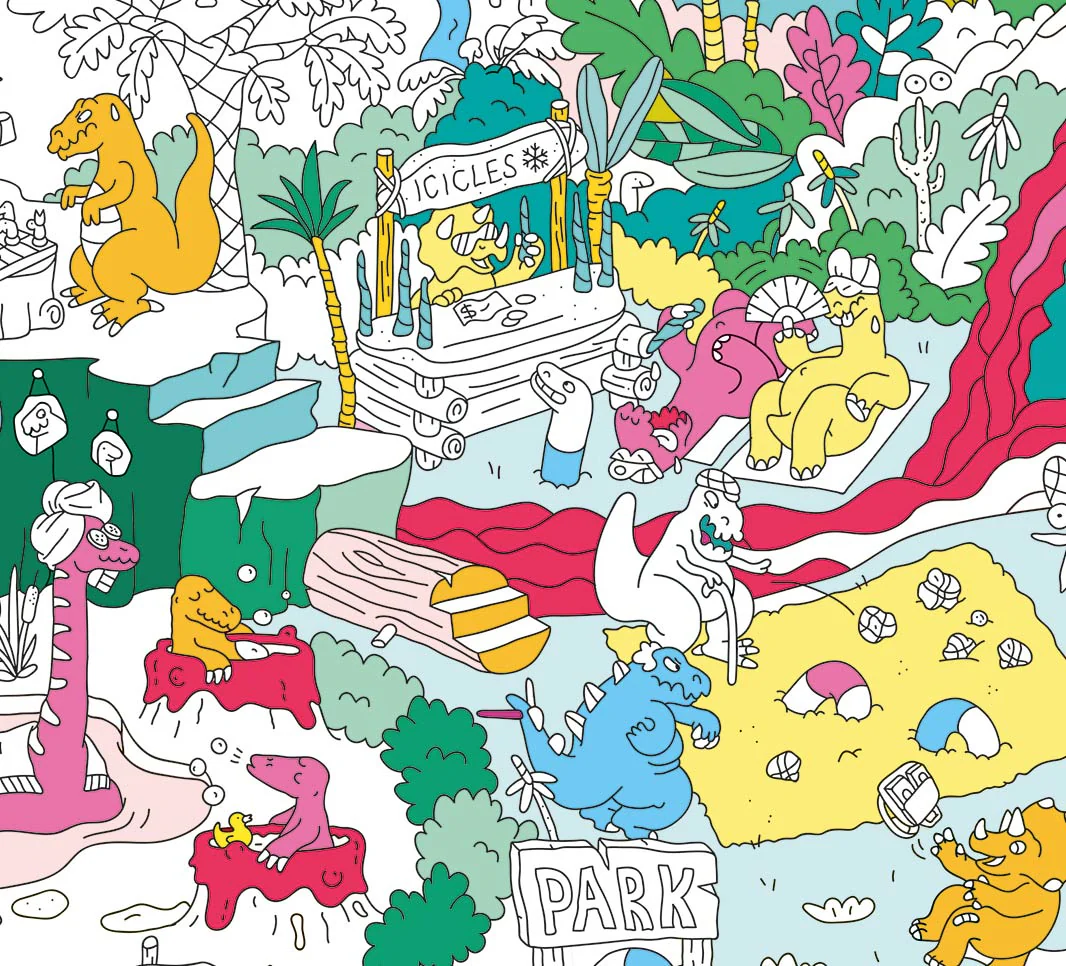 Grote kleurposter Giant Coloring Poster - Dinos - Image 3