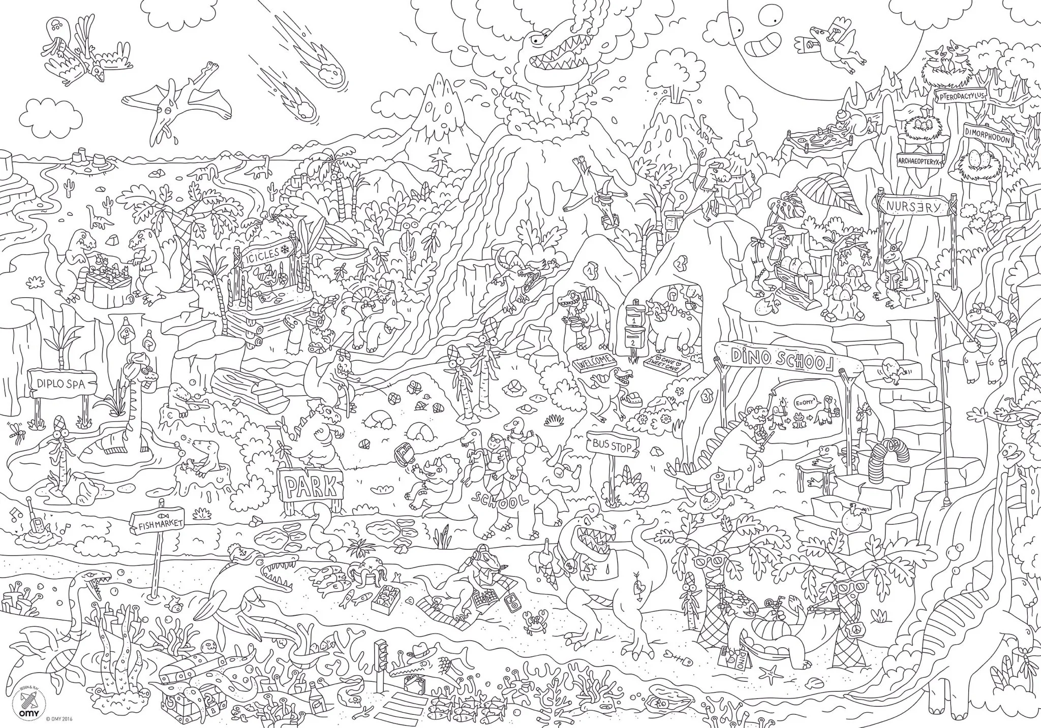 Grote kleurposter Giant Coloring Poster - Dinos - Image 5