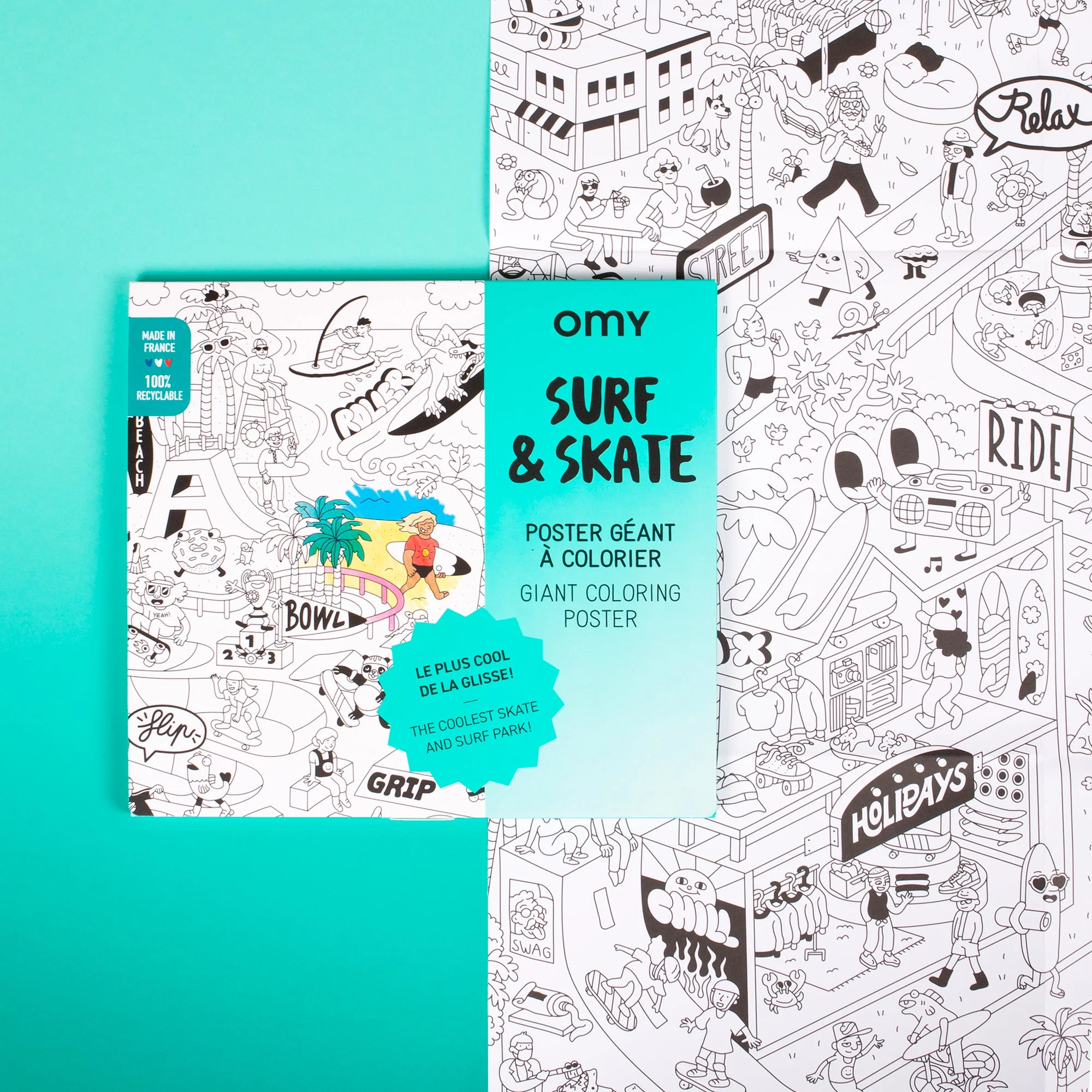 Grote kleurposter Giant Coloring Poster - Surf & skate - Image 3
