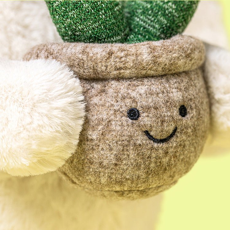 Knuffel Konijn Cream Bunny with Plant - 31 cm - Image 3