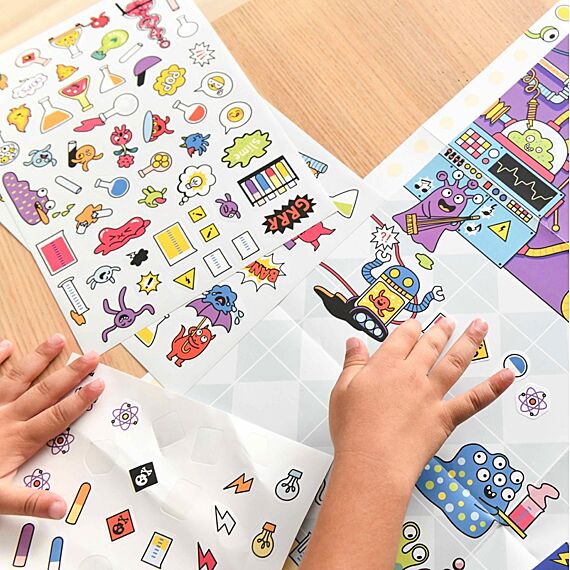Creatieve Poster + 150 Stickers Crazy Lab - 5-10 Jaar - Image 5