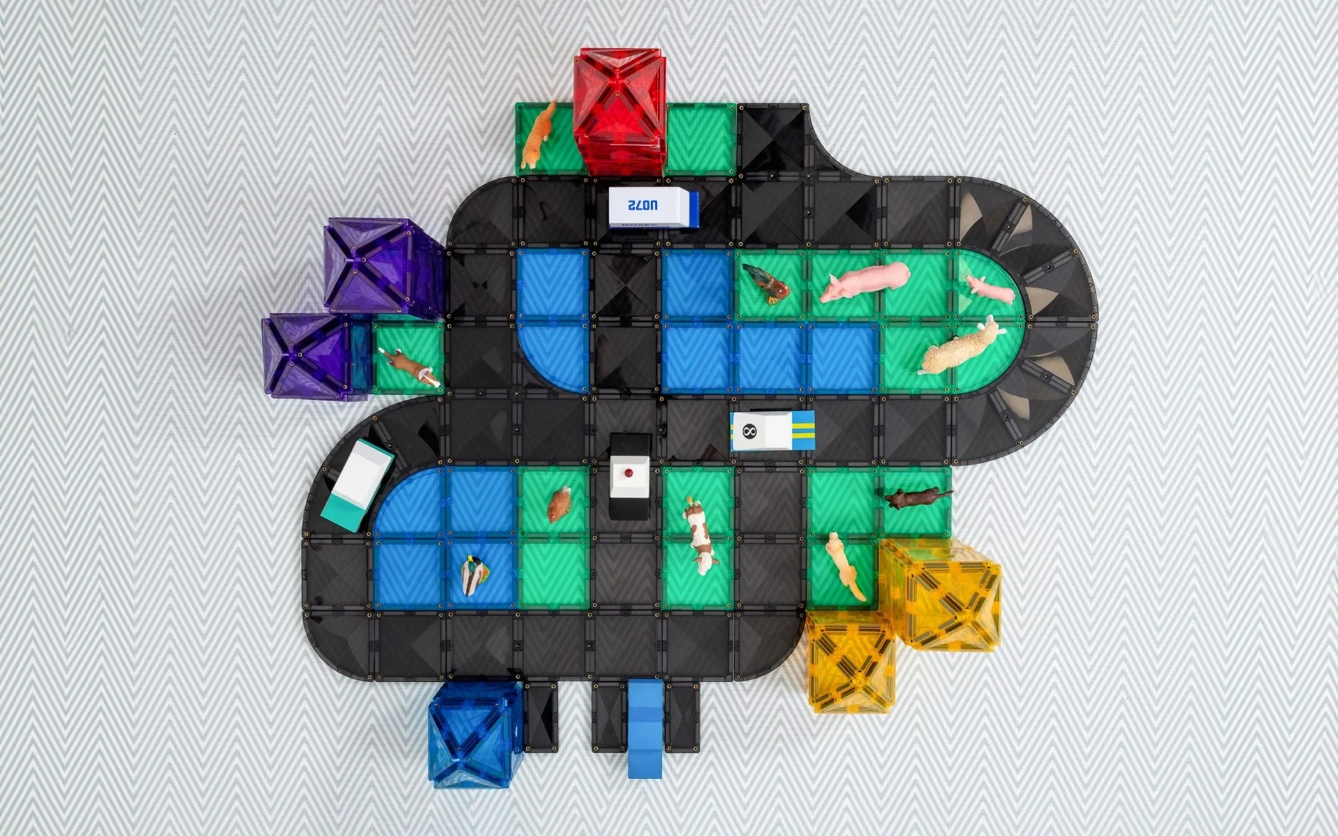 Magnetische autobaan Creative Roads Pack - 48 stuks - Image 8
