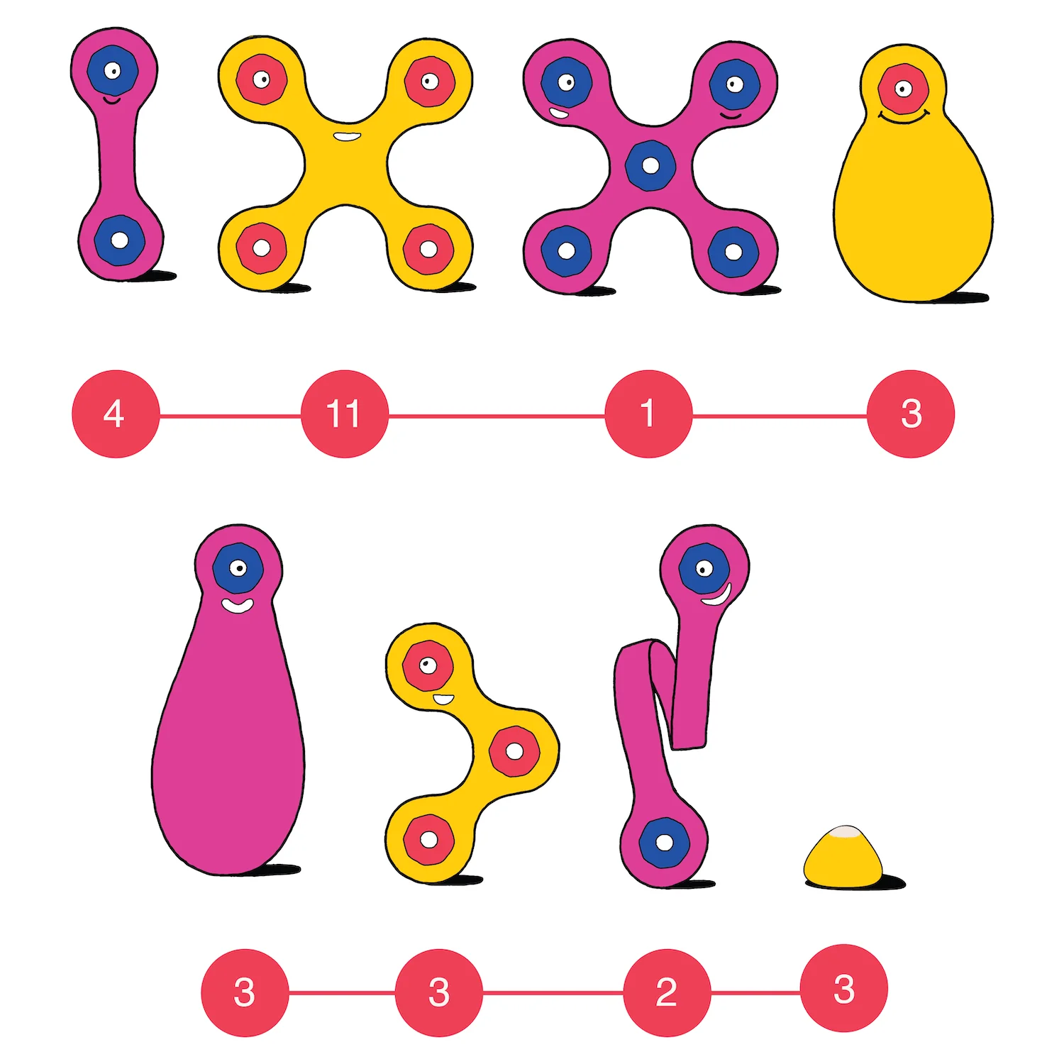 Magneetspeelgoed Crew Pack Pink/Yellow - set van 30 onderdelen - Image 6