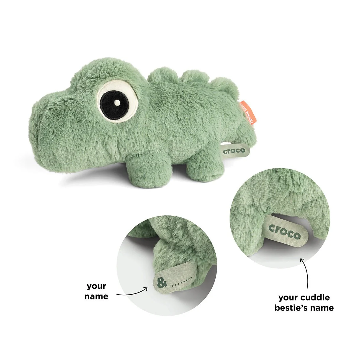 Knuffel Krokodil Cuddle bestie Croco Green - 28 cm - Image 3