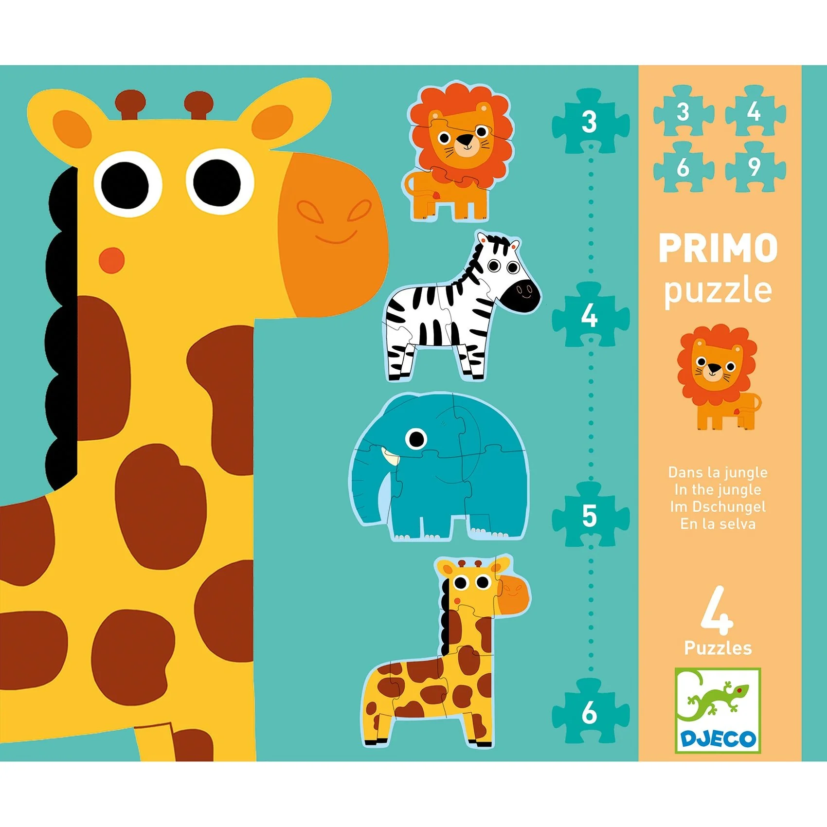 Eerste legpuzzels Primo Puzzle Dans la Jungle - 3,4,5 en 6 stukjes - Image 3
