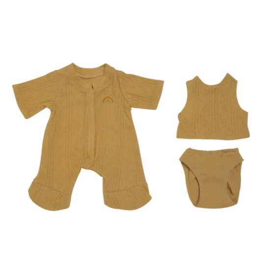 Poppenkleertjes Dinkum Dolls - Pointelle PJ Set Honey