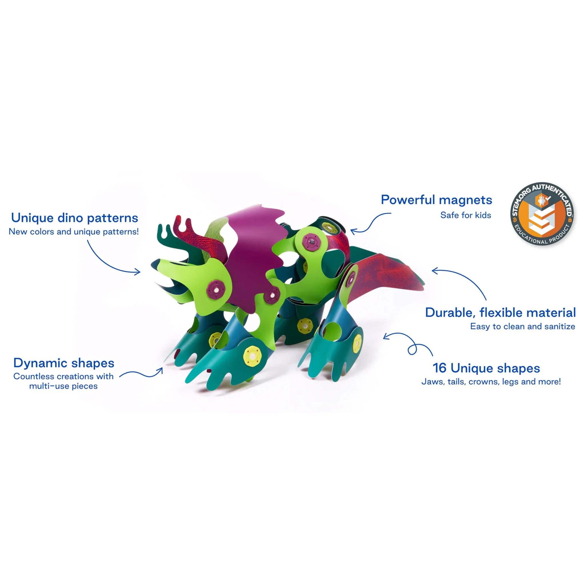 Magnetisch bouwspeelgoed Dino Adventure - set van 36 onderdelen - Image 6