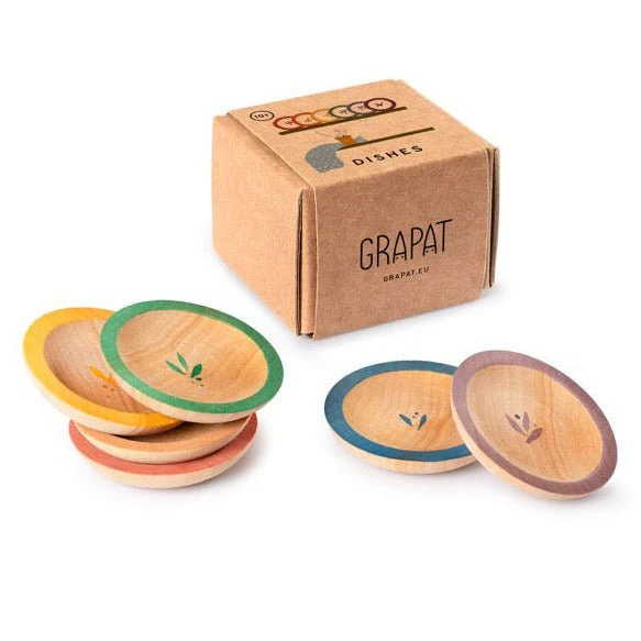 Houten bordjes Dishes - set van 6
