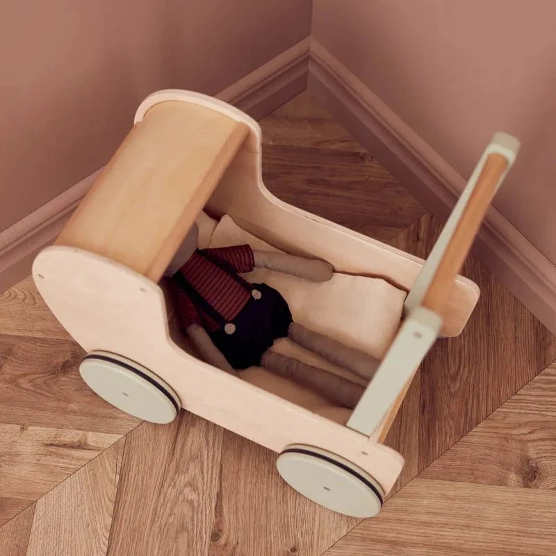 Houten poppenwagen Doll pram natural - Image 5