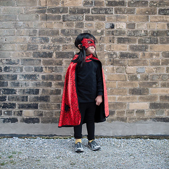 Dubbelzijdige Verkleedcape En Masker - Spider/Bat - Image 6