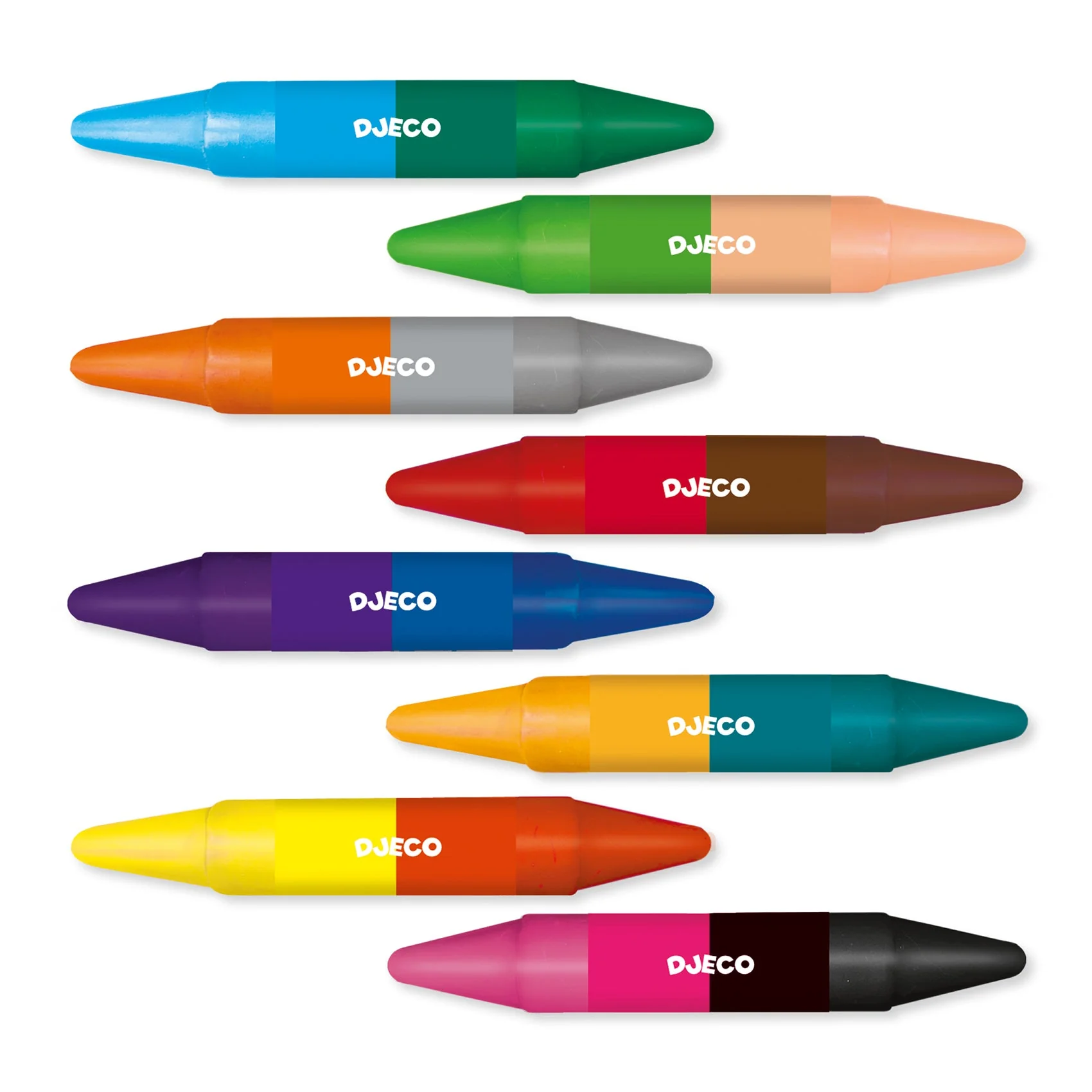 Dubbelzijdige Waskrijtjes - set van 8