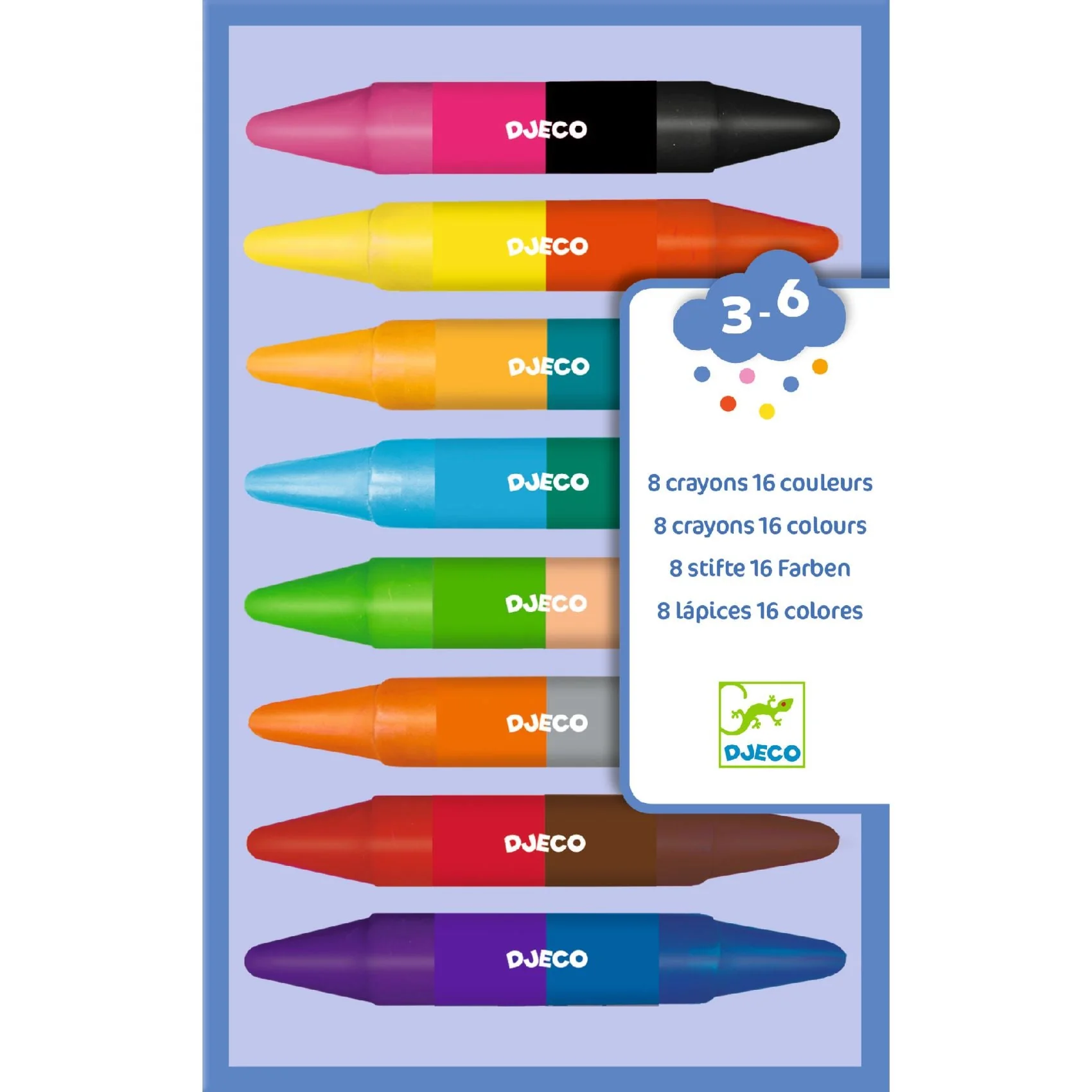 Dubbelzijdige Waskrijtjes - set van 8 - Image 2