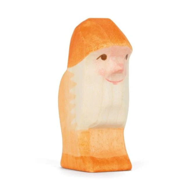 Houten speelfiguur Dwerg oranje
