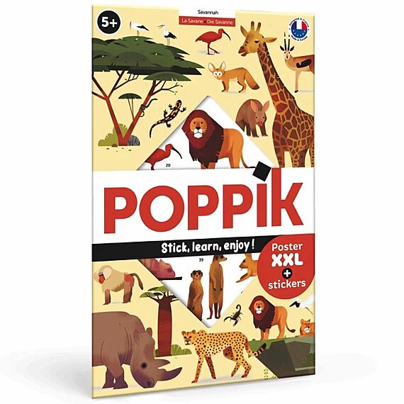 Educatieve Xxl Poster + 42 Stickers Savanne - 5-12 Jaar