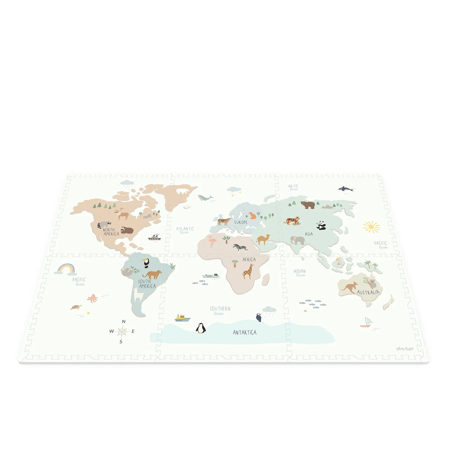 Speelmat EEVAA 3-in-1 – Worldmap Colour Design - Image 12