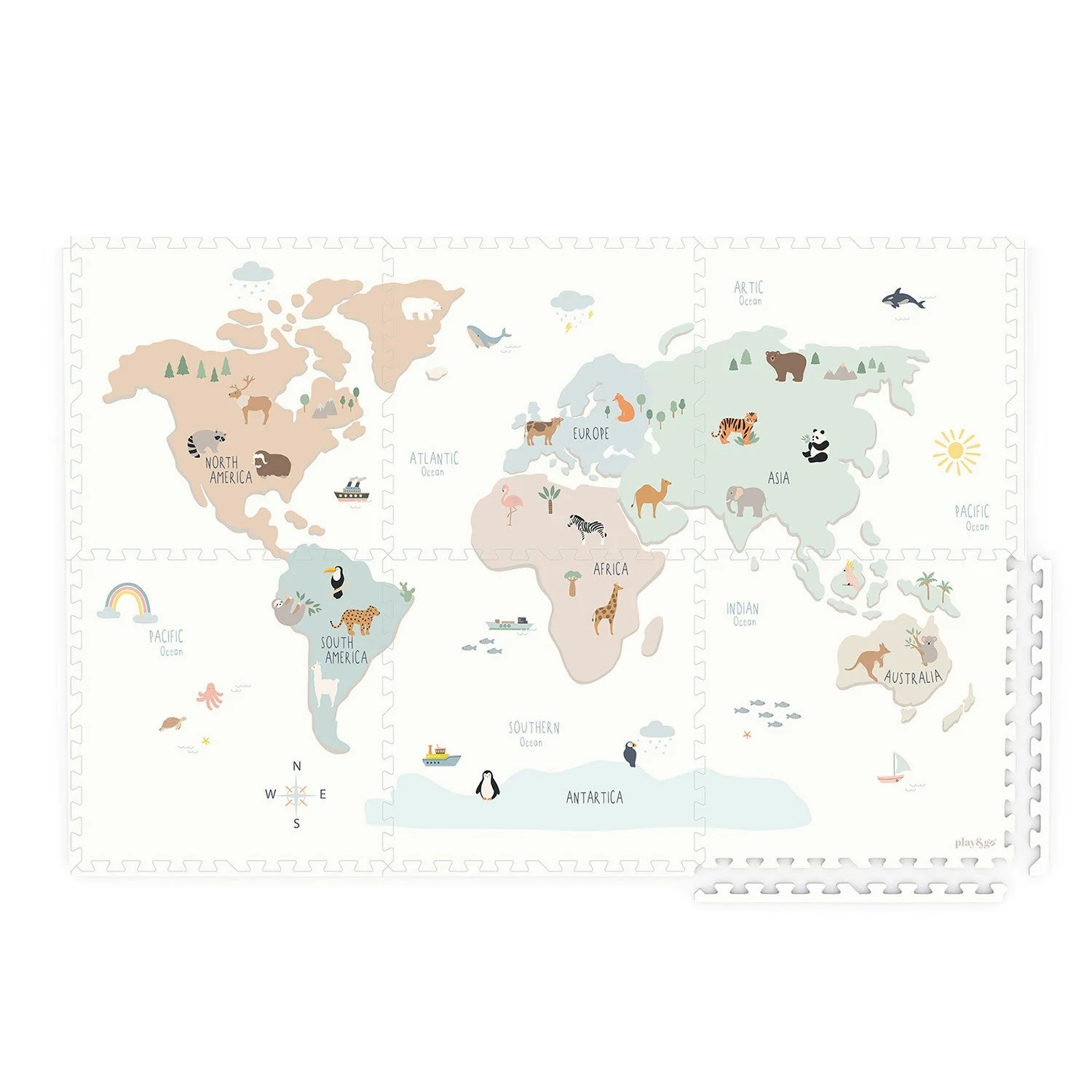 Speelmat EEVAA 3-in-1 – Worldmap Colour Design - Image 13