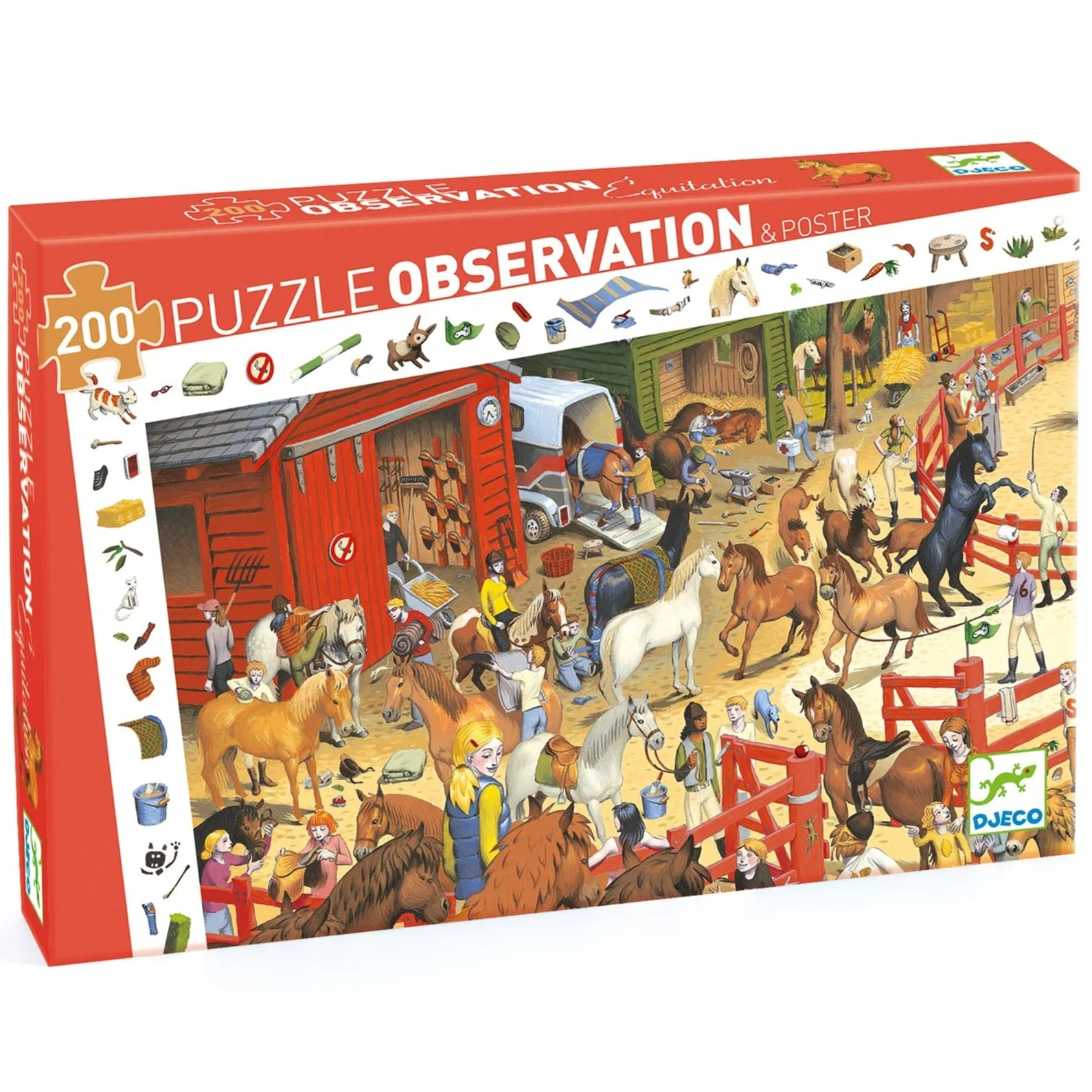 Observatiepuzzel Paardrijden - 200 stukjes + poster