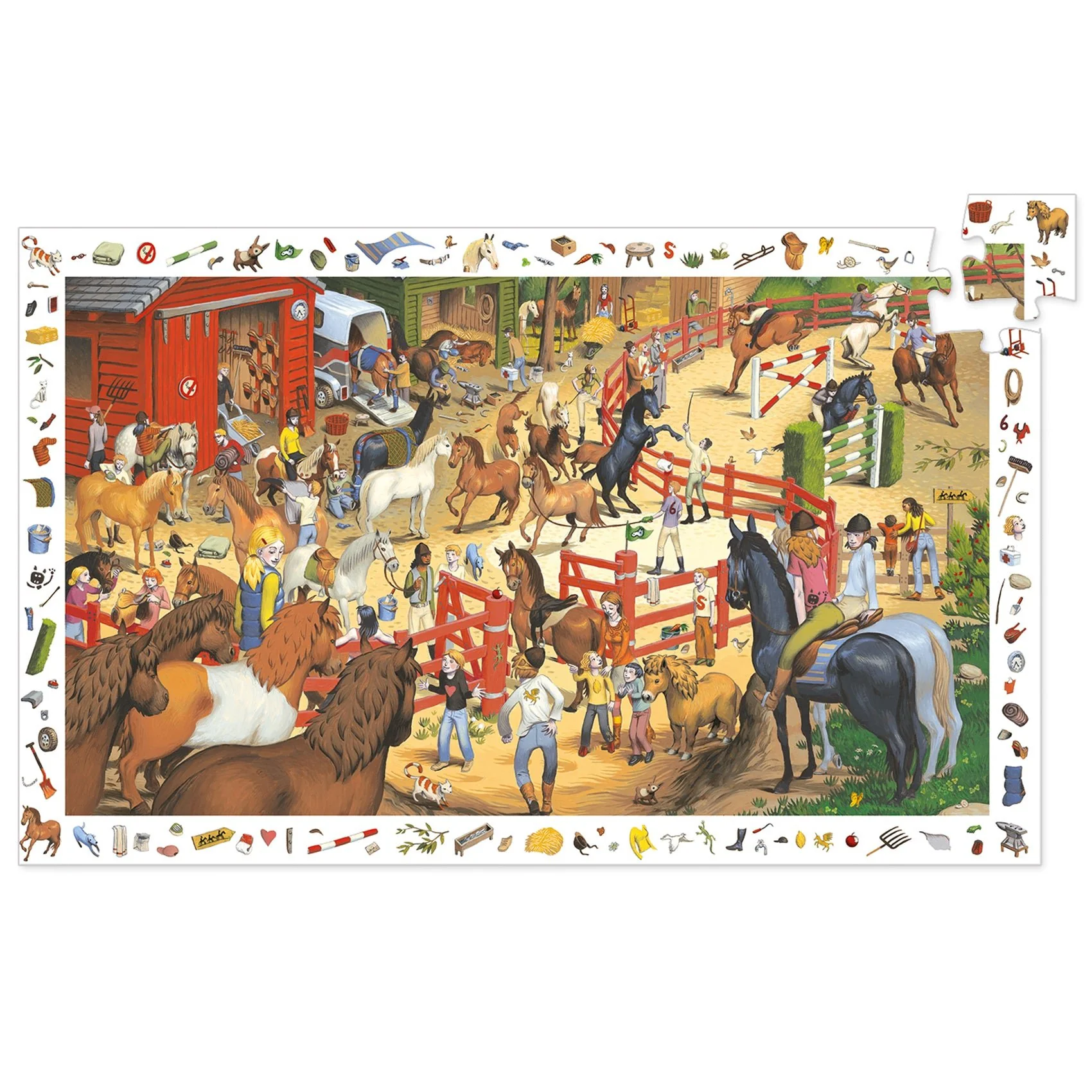 Observatiepuzzel Paardrijden - 200 stukjes + poster - Image 2