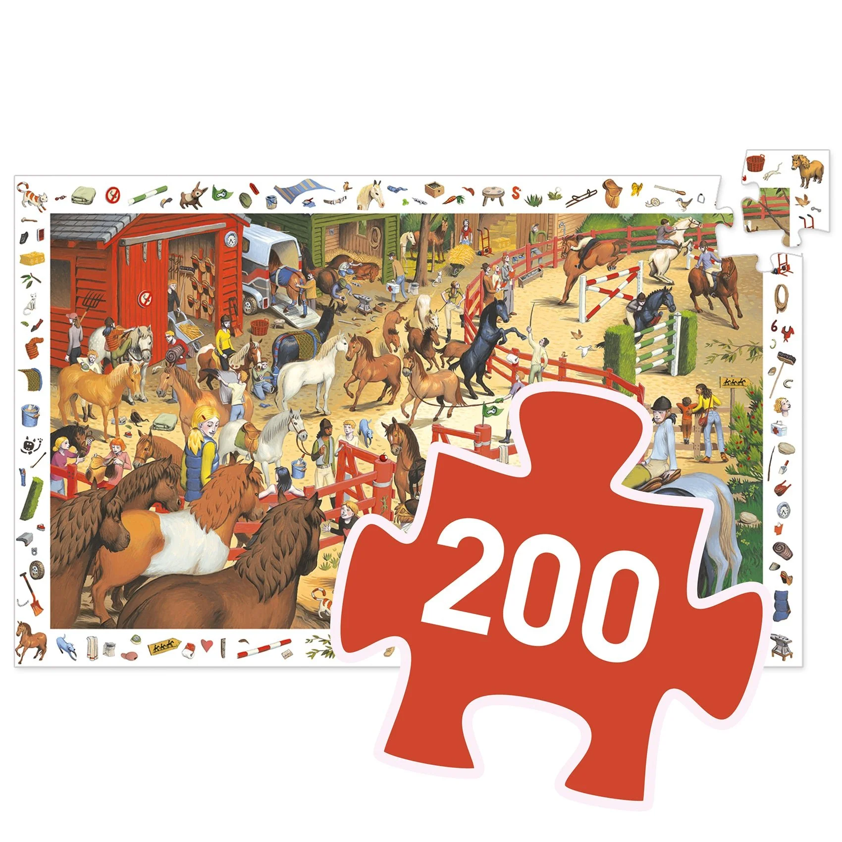 Observatiepuzzel Paardrijden - 200 stukjes + poster - Image 3