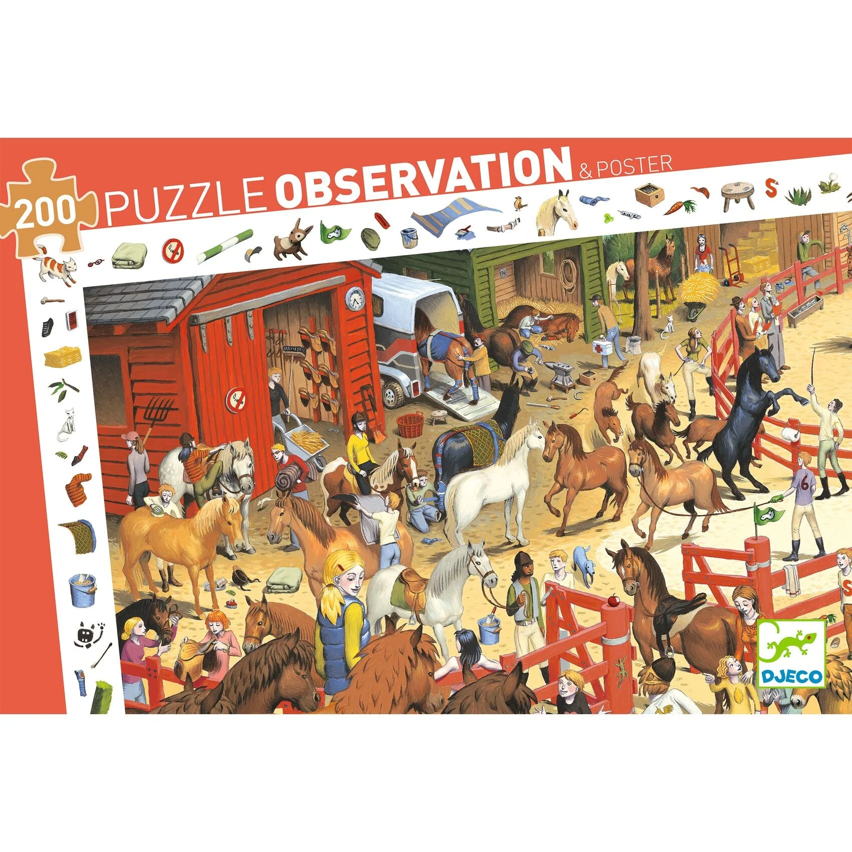 Observatiepuzzel Paardrijden - 200 stukjes + poster - Image 7