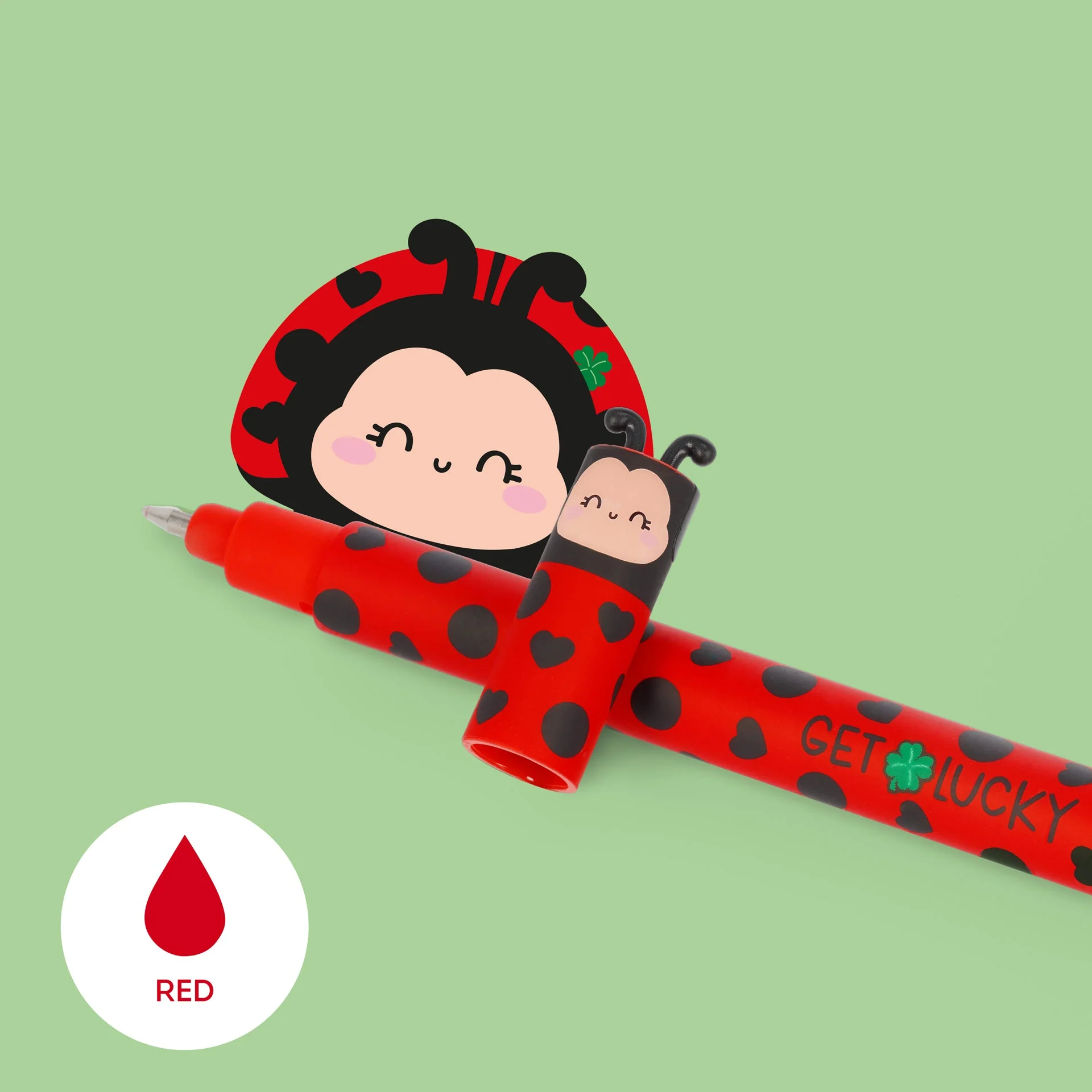 Uitwisbare gelpen -Erasable Gel Pen Ladybug - Image 2