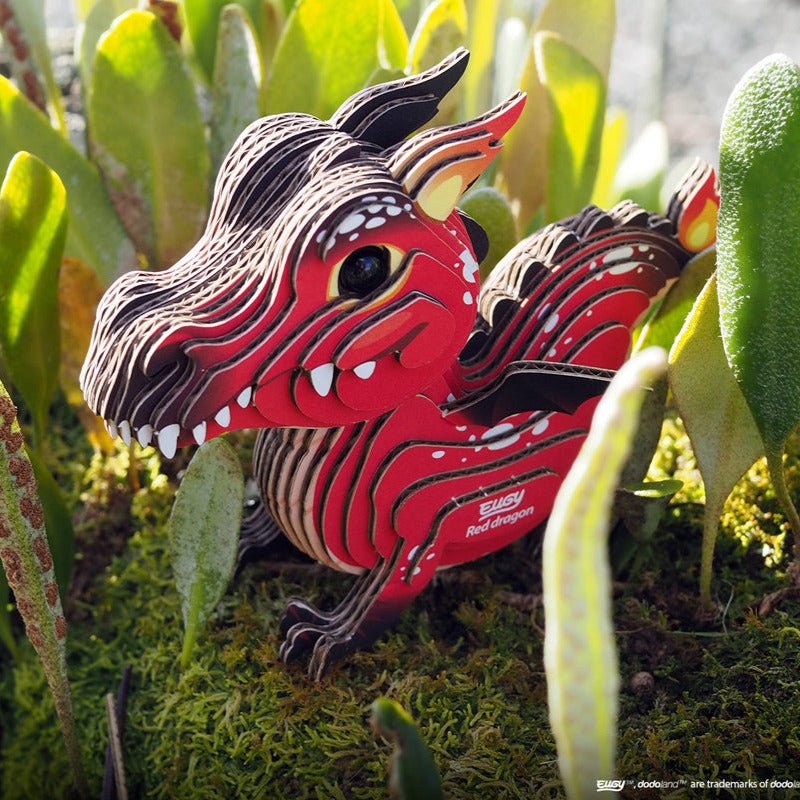 3D puzzel - Fantasie Draak Rood - Image 2