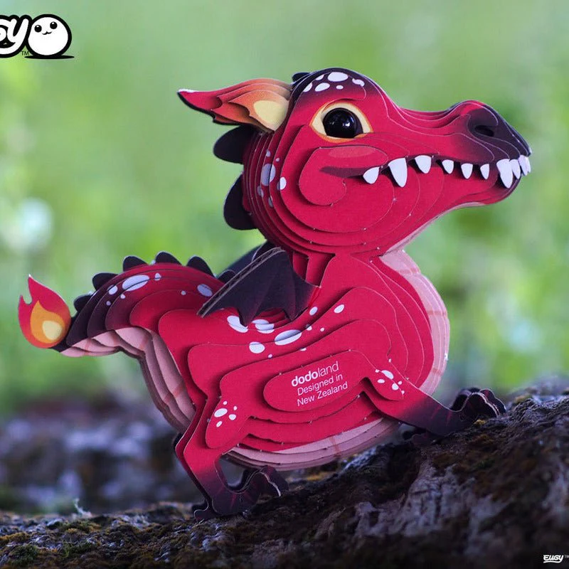 3D puzzel - Fantasie Draak Rood - Image 4