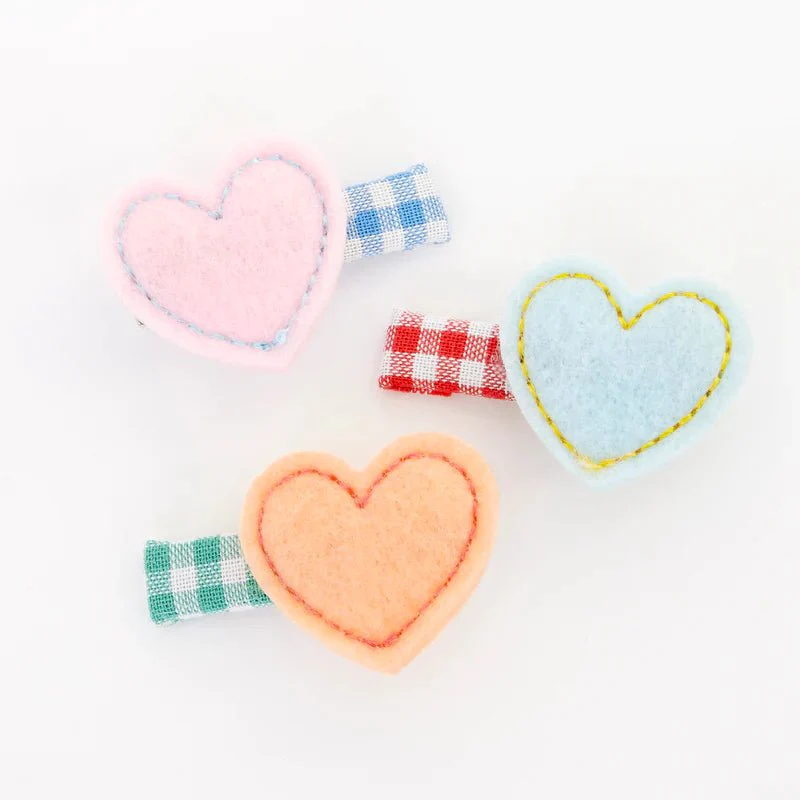 Haarspeldjes Felt Heart Hair Clips - set van 6 - Image 3